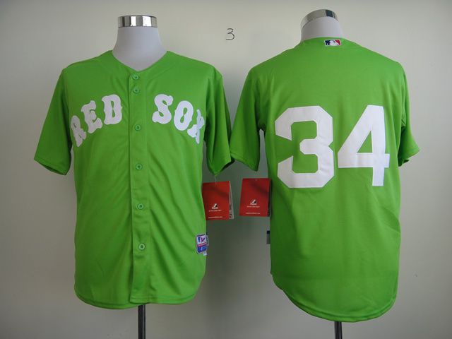Men Boston Red Sox 34 Ortiz Green MLB Jerseys